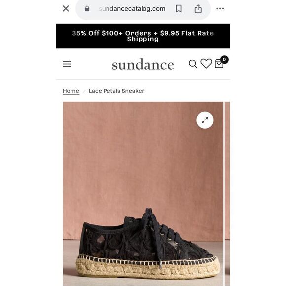 Sundance Lace Petals Sneaker Black Chunky size EU 40 US 9 - Picture 3 of 11